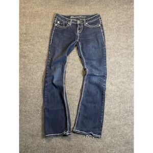 Blue Asphalt Girls Regular Jeans Size 7 Medium Wash Distressed Denim WS-64